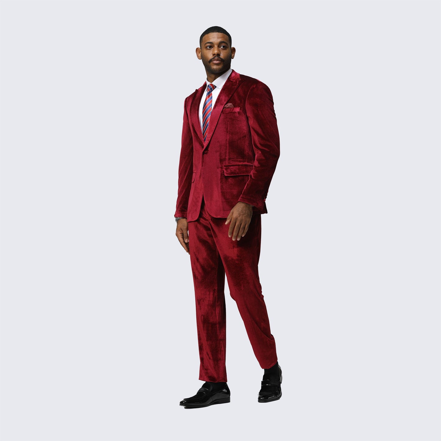 Burgundy Velvet Tuxedo Two Piece Set - Wedding - Prom
